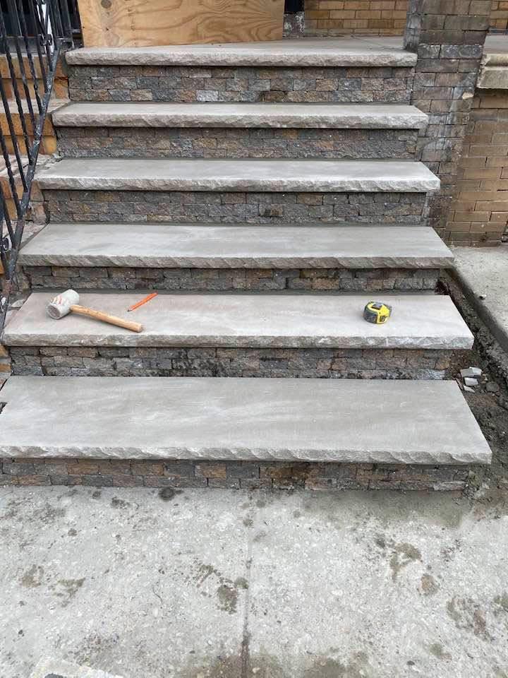 Concrete sidewalk and steps
